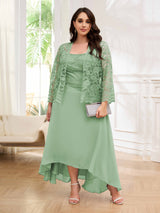 Couture Two Pieces Lace High Low Plus Size Mother Of The Bride Dresses
