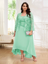Couture Two Pieces Lace High Low Plus Size Mother Of The Bride Dresses