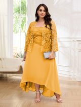 Couture Two Pieces Lace High Low Plus Size Mother Of The Bride Dresses