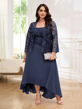 Couture Two Pieces Lace High Low Plus Size Mother Of The Bride Dresses