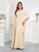 Delicate A-Line Lace Up Chiffon Floor Length Mother Of The Bride Dresses