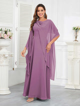Delicate A-Line Lace Up Chiffon Floor Length Mother Of The Bride Dresses