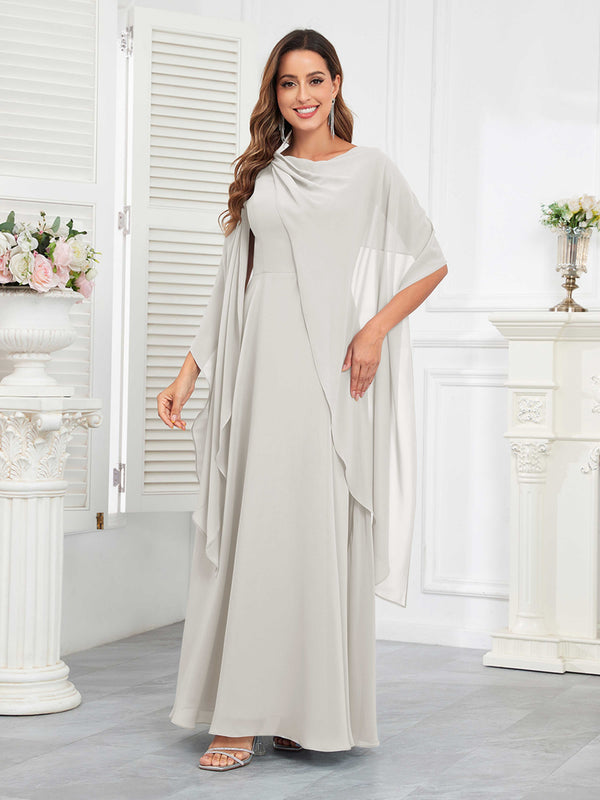 Ivory Delicate A-Line Lace Up Chiffon Floor Length Mother Of The Bride Dresses
