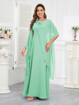 Delicate A-Line Lace Up Chiffon Floor Length Mother Of The Bride Dresses