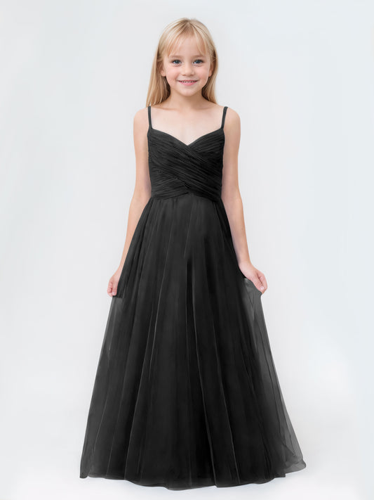 black junior bridesmaid dresses Kennedy Blue Elsa Junior Satin Bridesmaid Dress main image 0