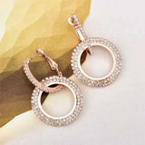 Elegant Crystal Circle Hoop Earrings Sparkling Rhinestone Drop Earrings Jewelry for Women