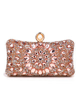 Elegant Crystal Embellished Evening Clutch Purse with Pearl Clasp