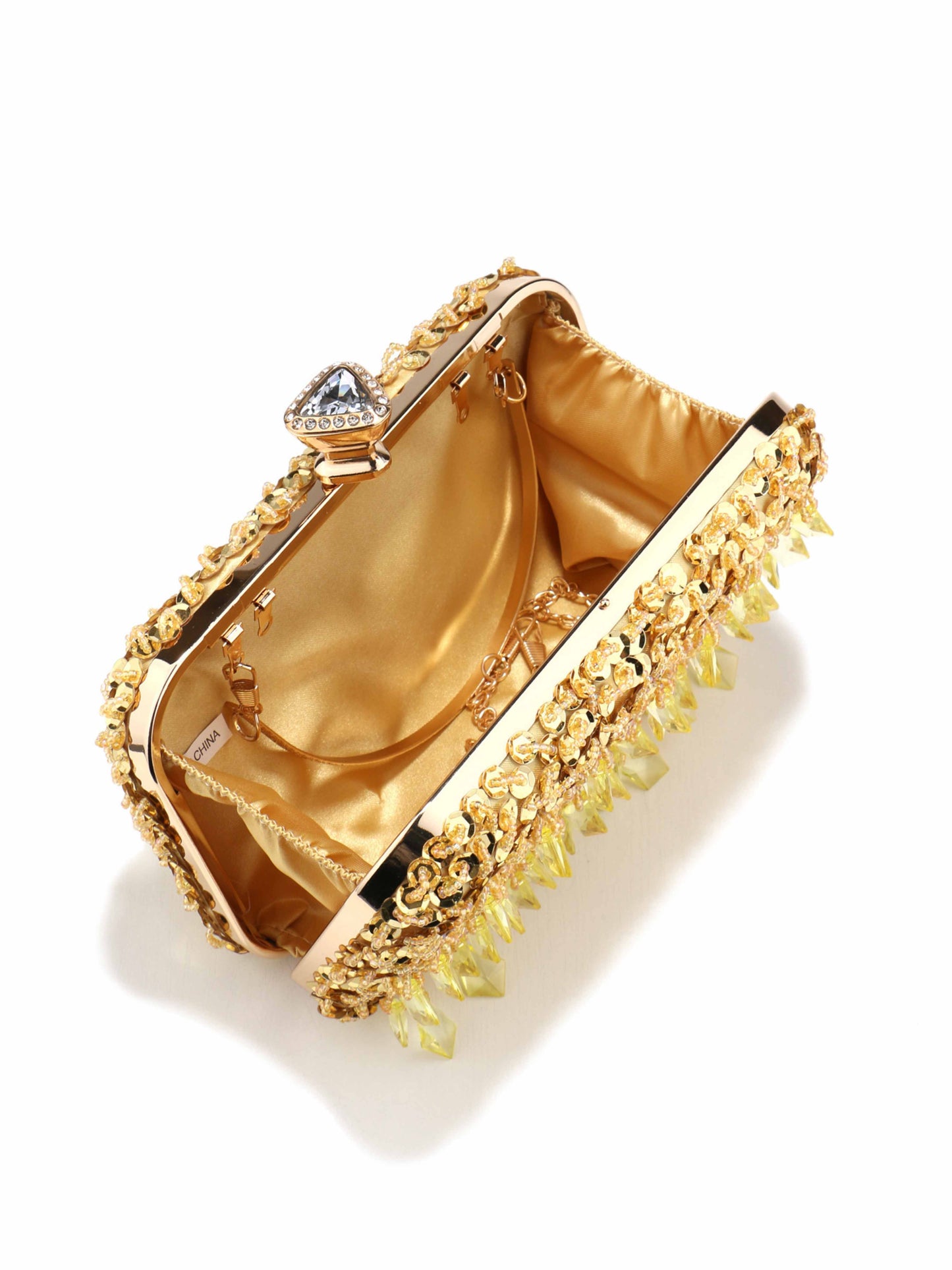 Elegant Handmade Embroidered Sequin Clutch Purse for Wedding, Cocktail & Evening Party