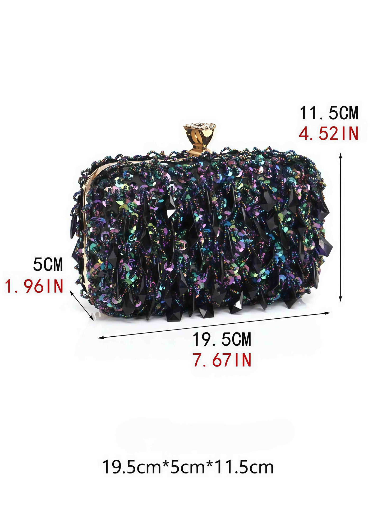 Elegant Handmade Embroidered Sequin Clutch Purse for Wedding, Cocktail & Evening Party