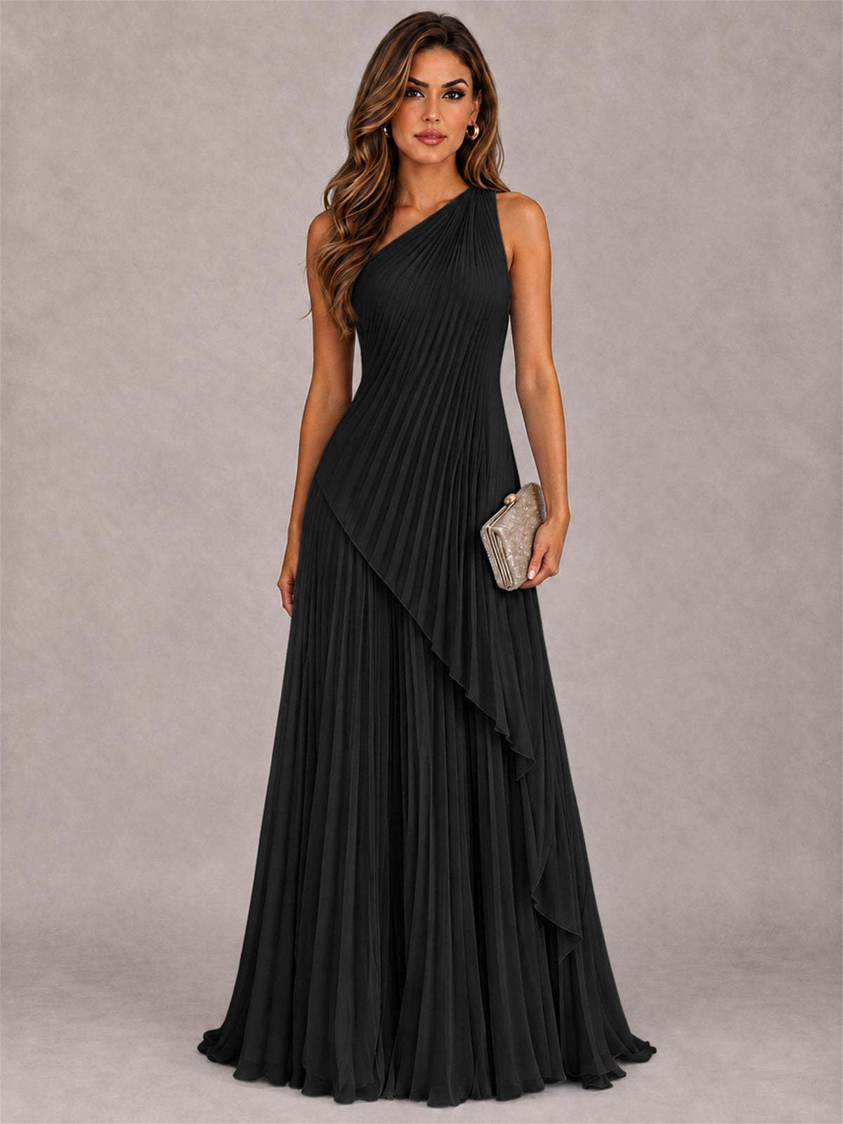 Elegant One Shoulder Pleated Chiffon Formal Dress
