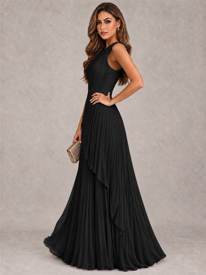 Elegant One Shoulder Pleated Chiffon Formal Dress