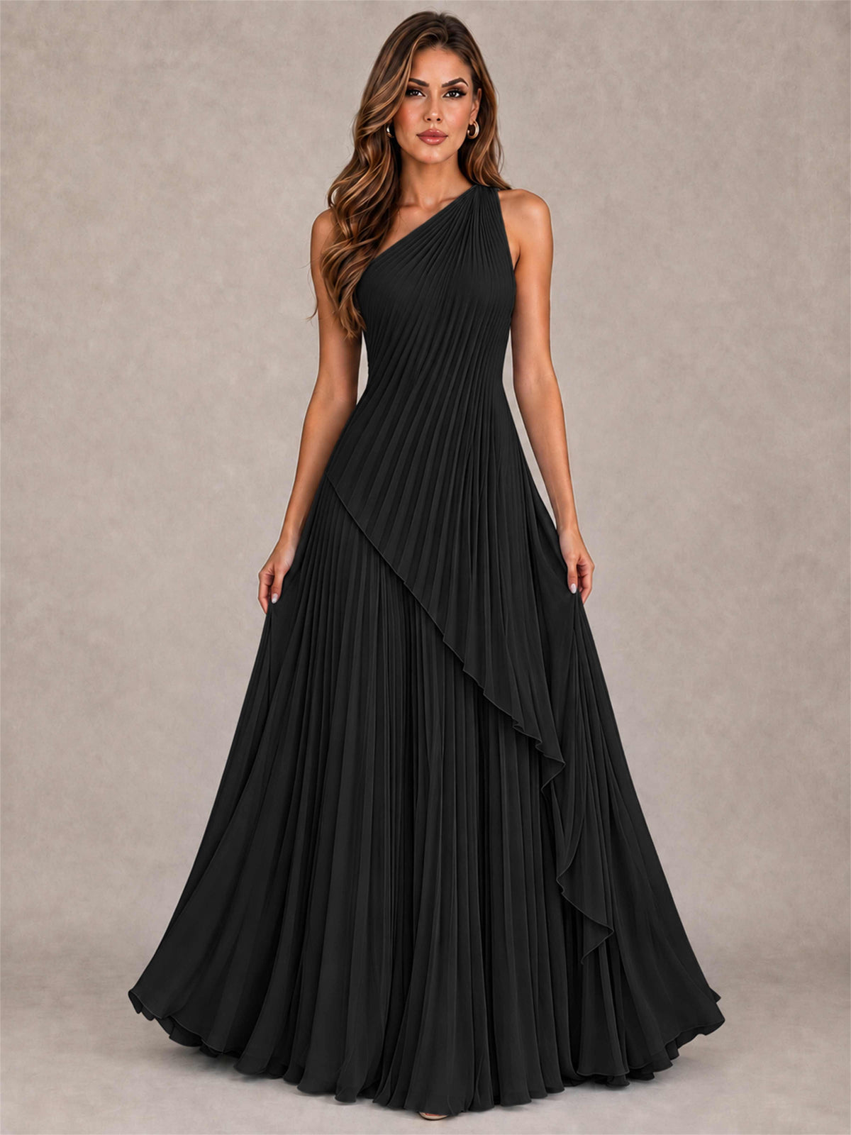 Elegant One Shoulder Pleated Chiffon Formal Dress