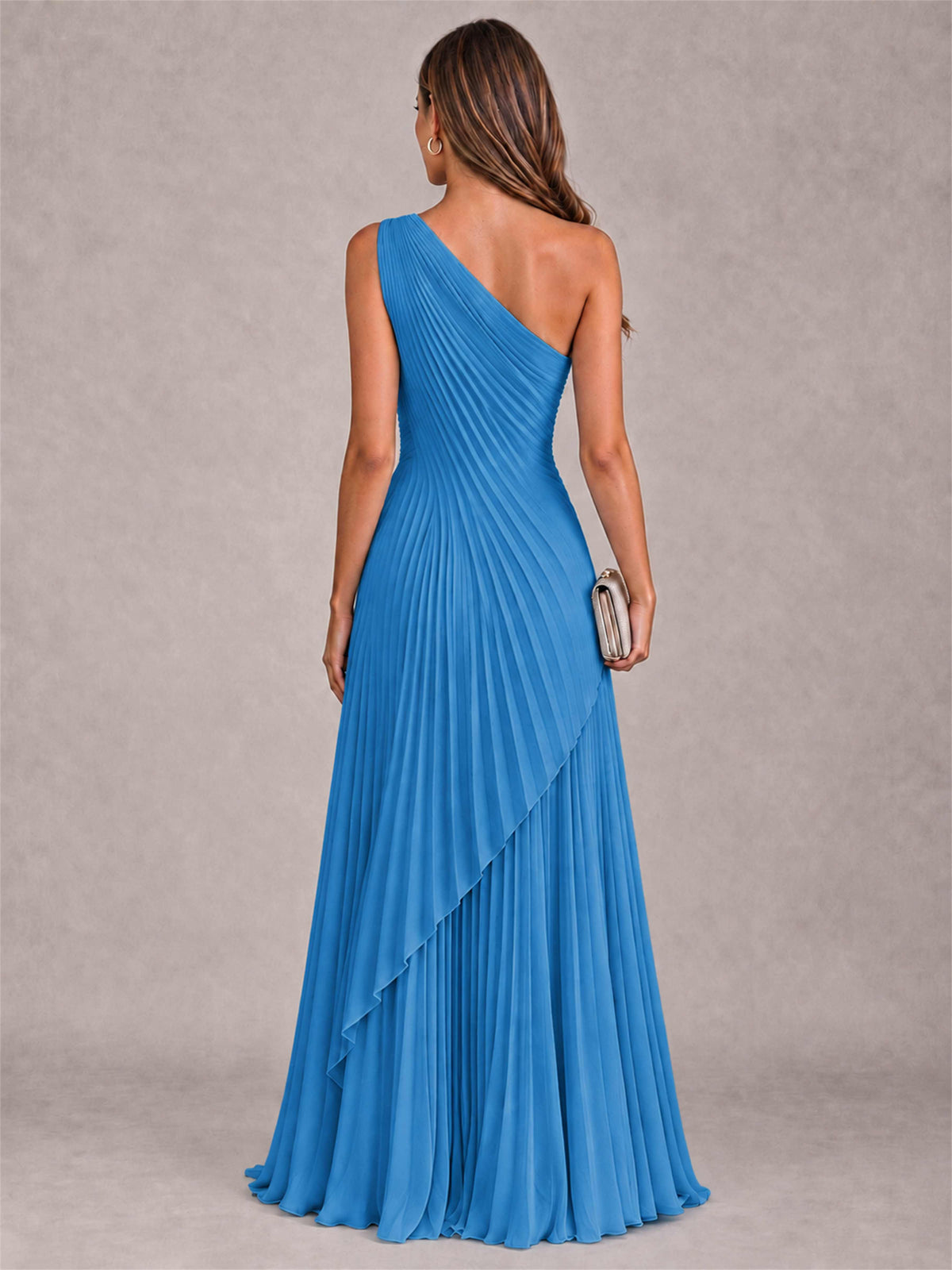 Elegant One Shoulder Pleated Chiffon Formal Dress