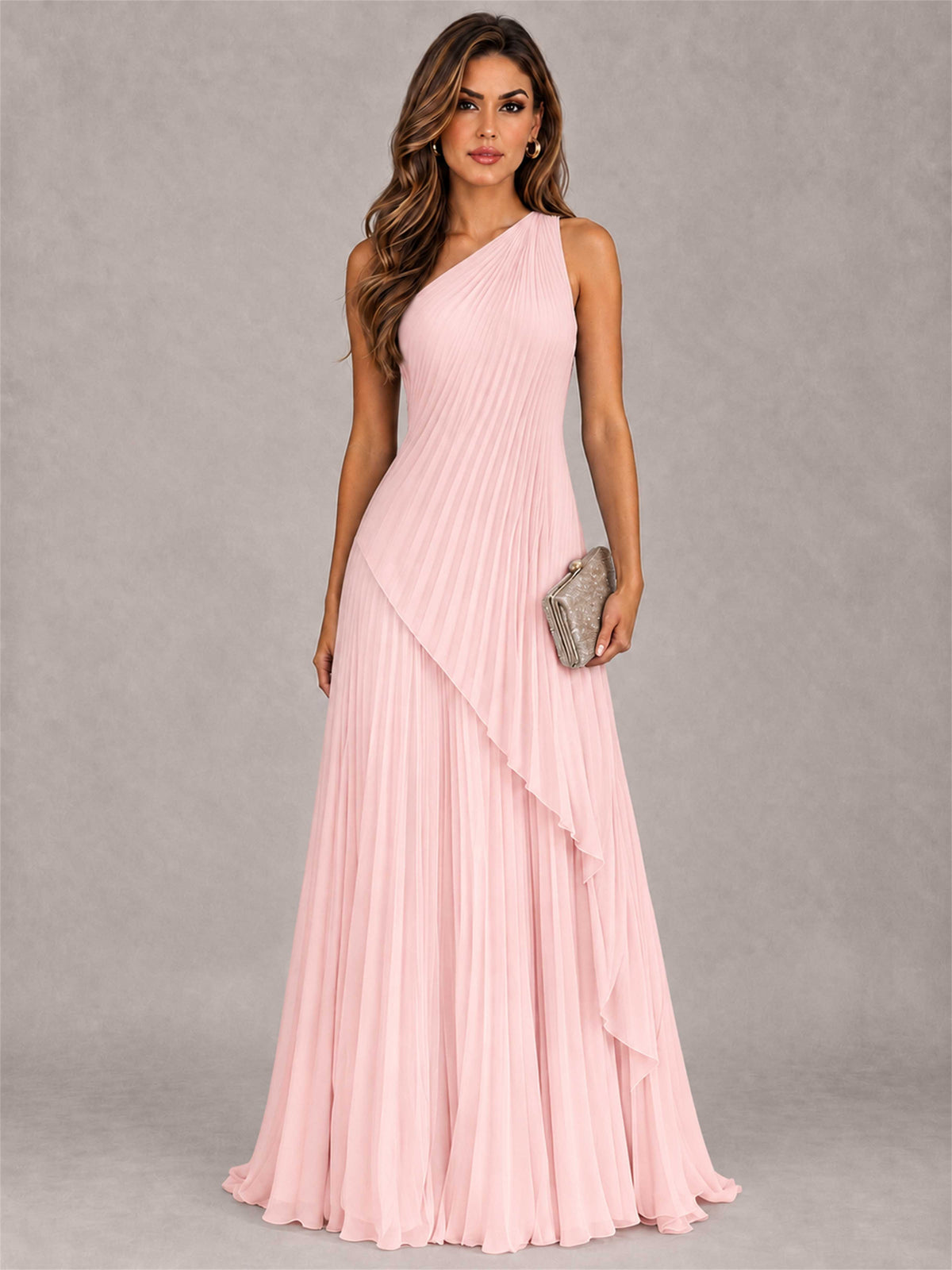 Elegant One Shoulder Pleated Chiffon Formal Dress
