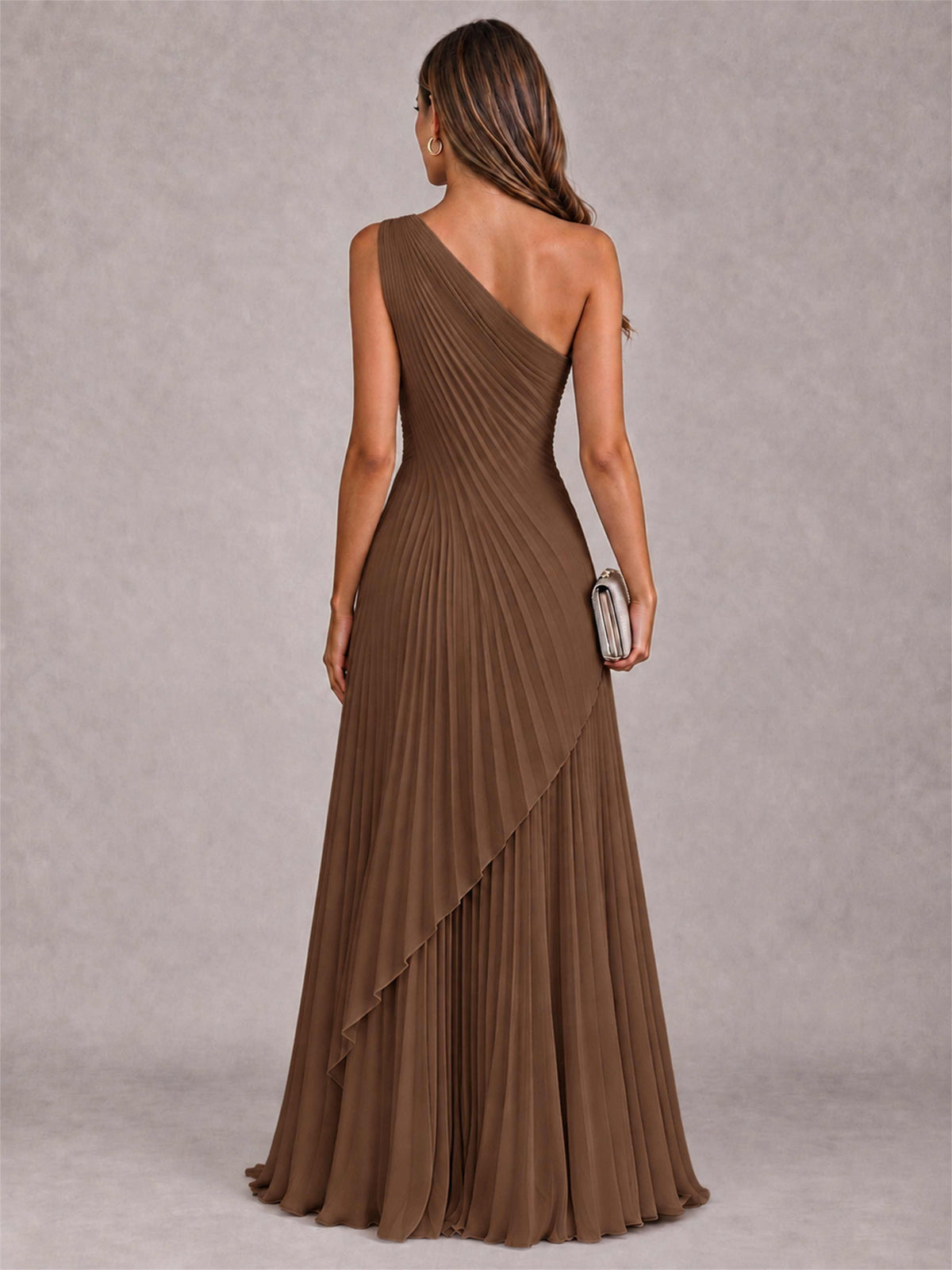 Elegant One Shoulder Pleated Chiffon Formal Dress