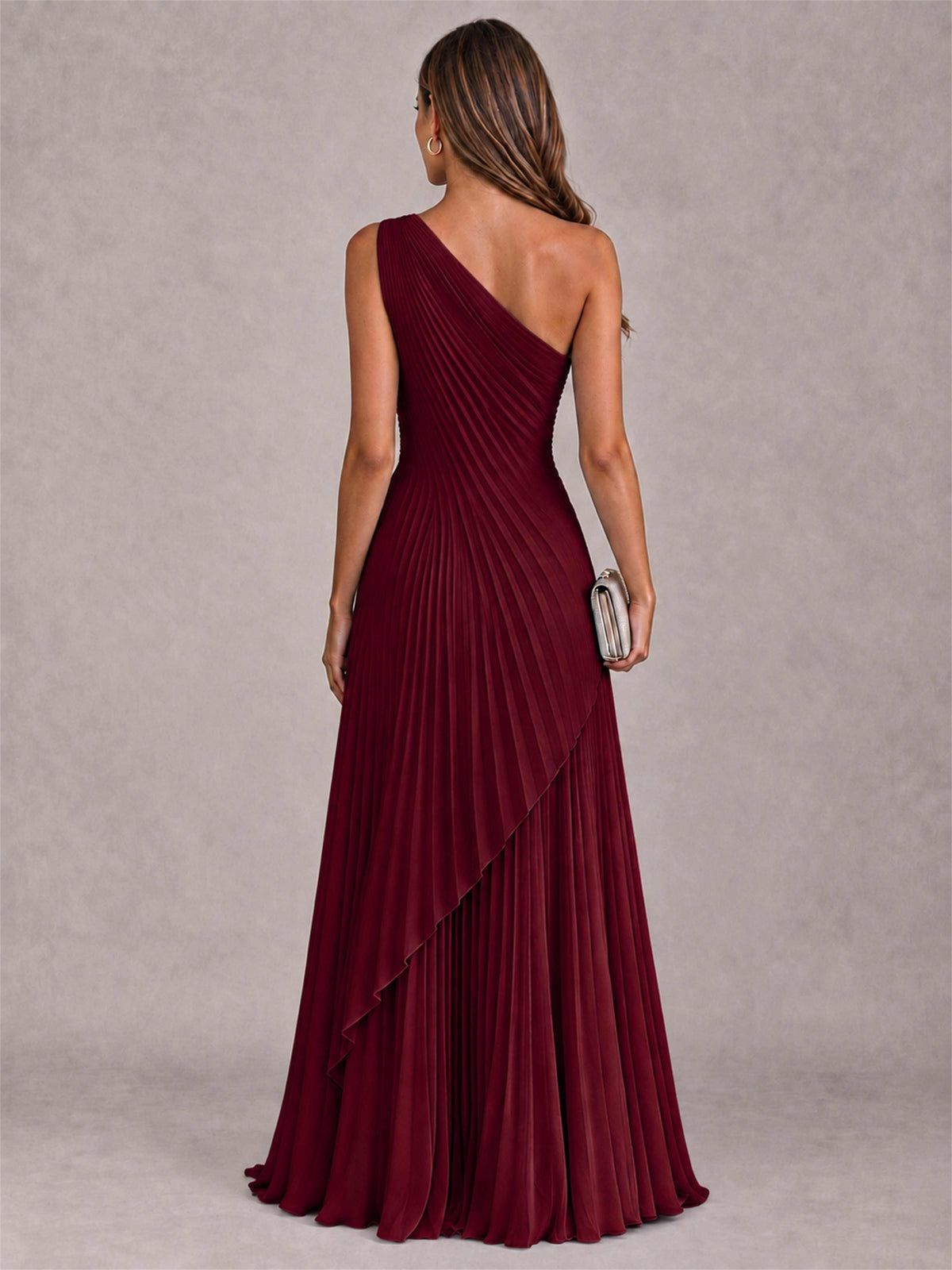 Elegant One Shoulder Pleated Chiffon Formal Dress