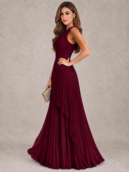Elegant One Shoulder Pleated Chiffon Formal Dress