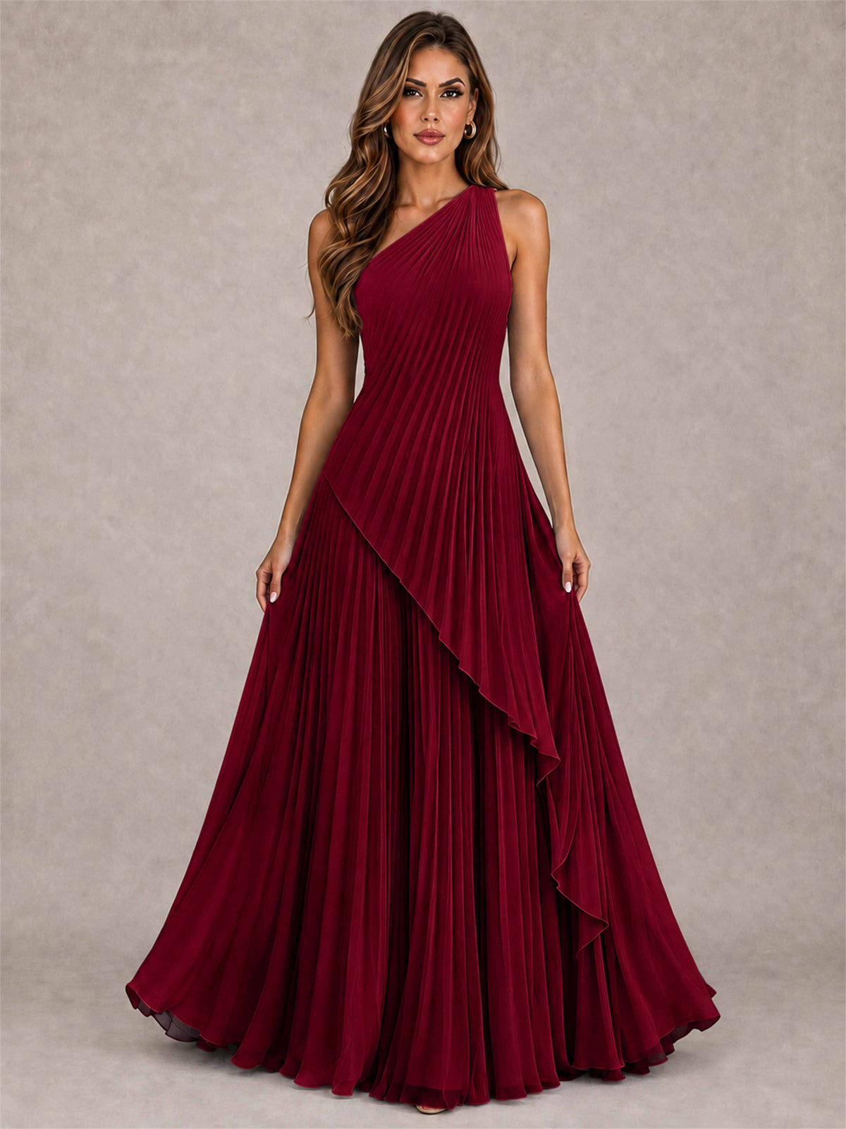 Elegant One Shoulder Pleated Chiffon Formal Dress