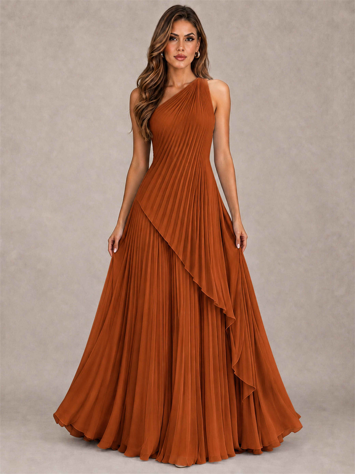 Elegant One Shoulder Pleated Chiffon Formal Dress