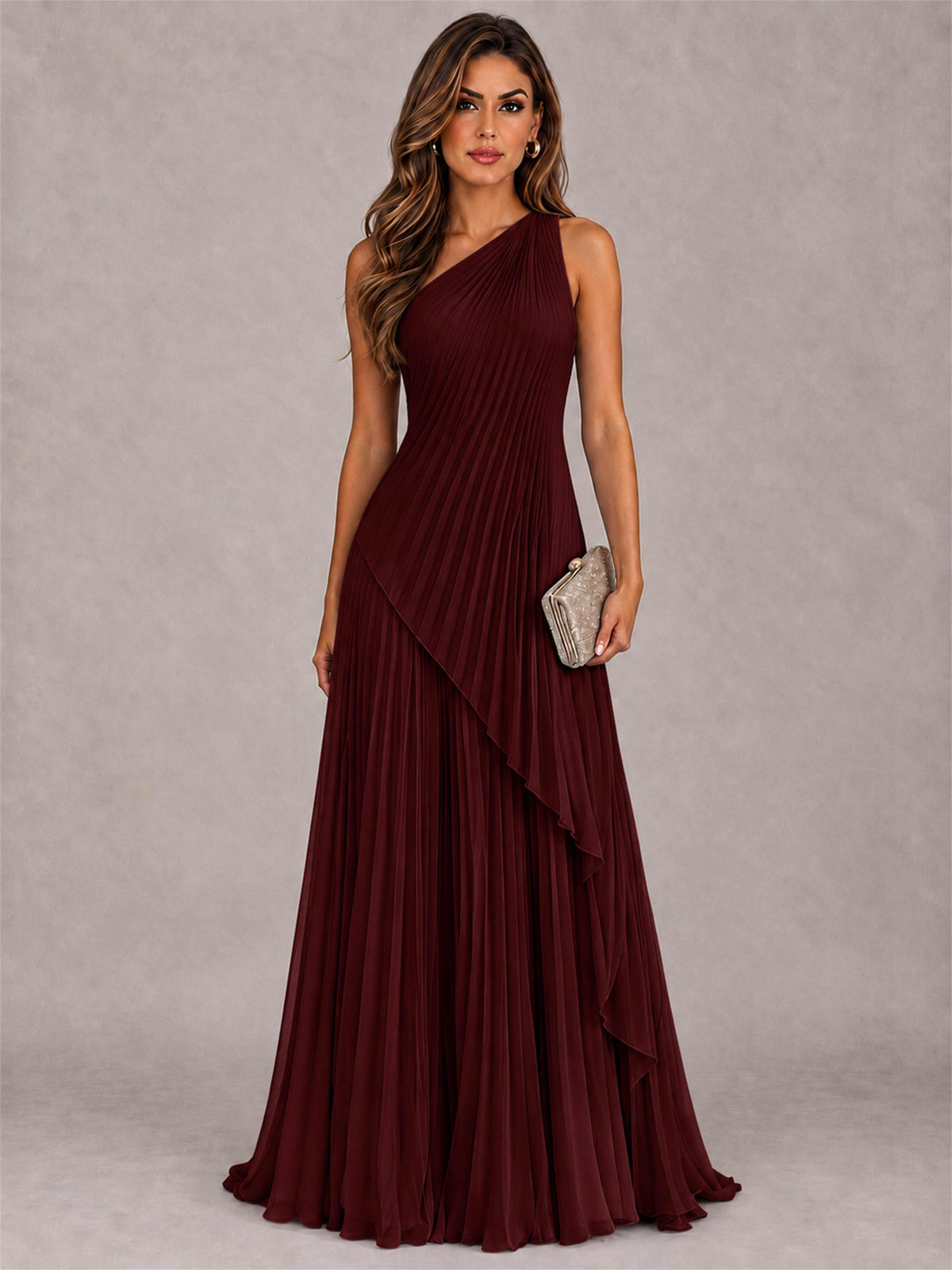 Elegant One Shoulder Pleated Chiffon Formal Dress