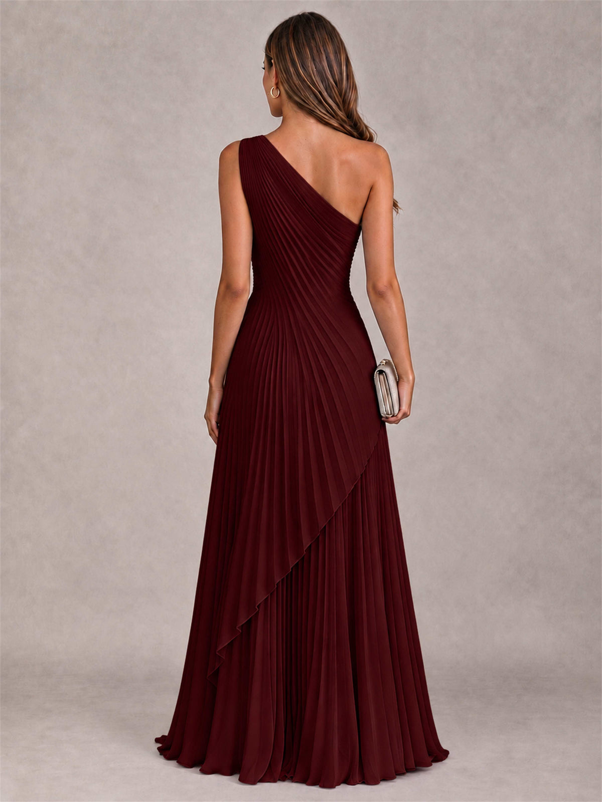 Elegant One Shoulder Pleated Chiffon Formal Dress