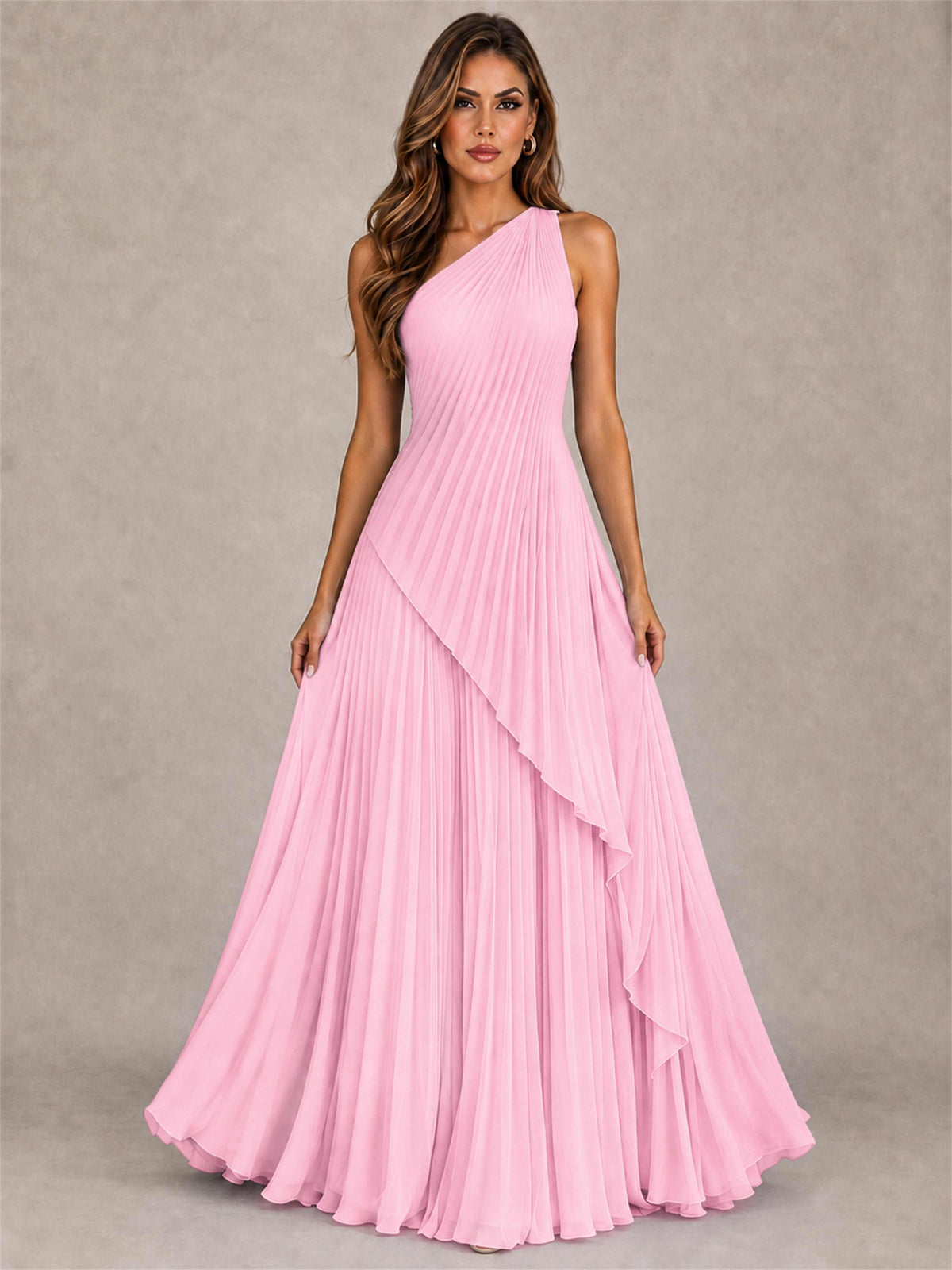 Elegant One Shoulder Pleated Chiffon Formal Dress