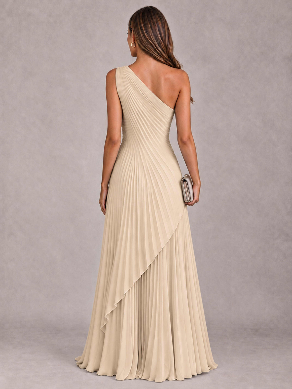 Elegant One Shoulder Pleated Chiffon Formal Dress