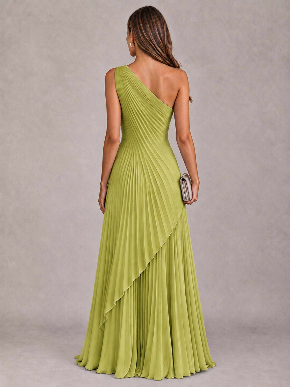 Elegant One Shoulder Pleated Chiffon Formal Dress