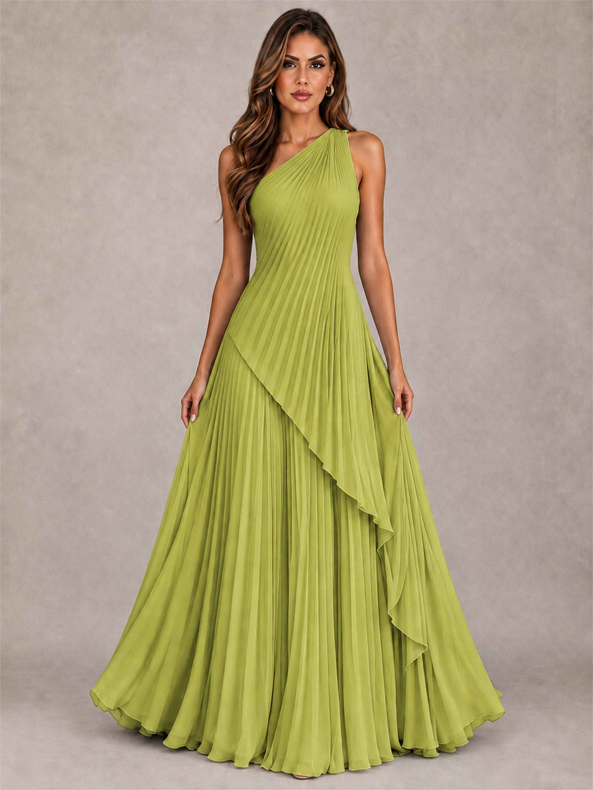 Elegant One Shoulder Pleated Chiffon Formal Dress