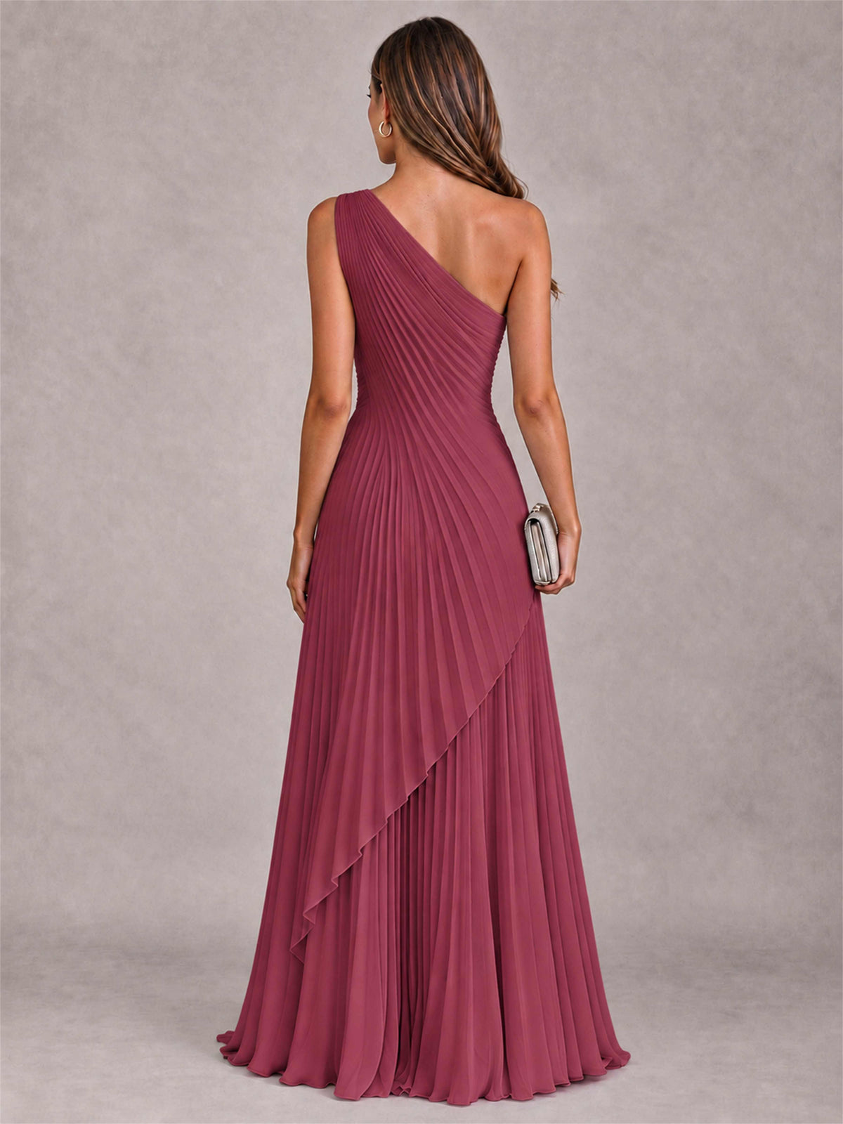 Elegant One Shoulder Pleated Chiffon Formal Dress