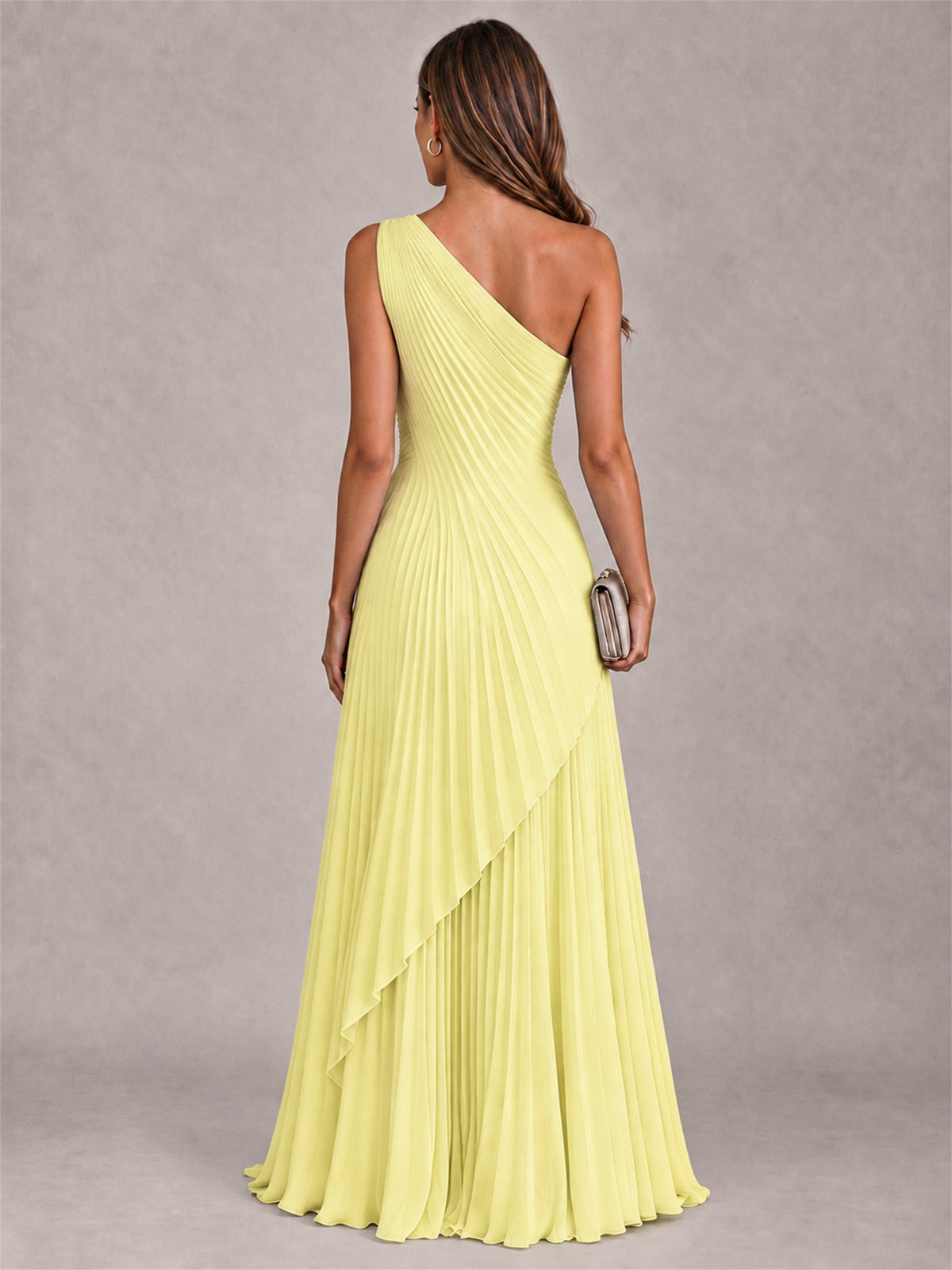 Elegant One Shoulder Pleated Chiffon Formal Dress