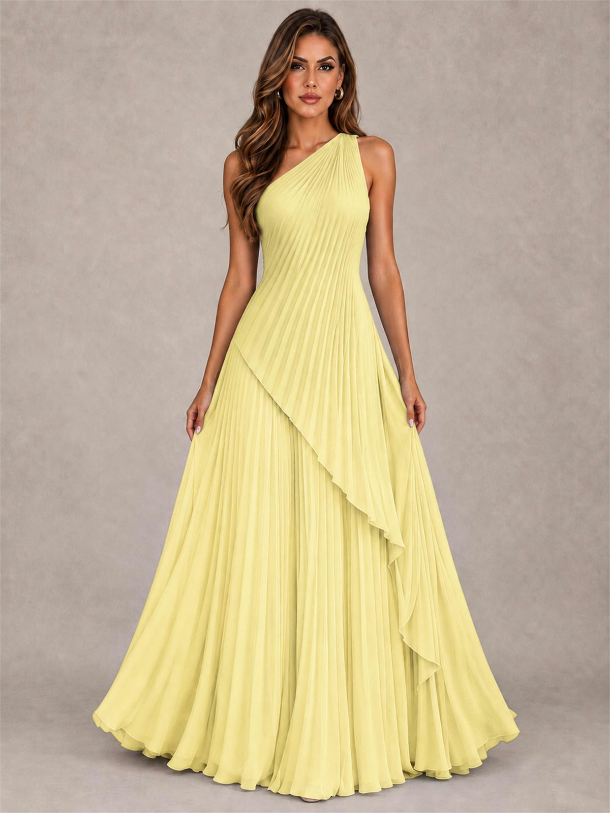 Elegant One Shoulder Pleated Chiffon Formal Dress