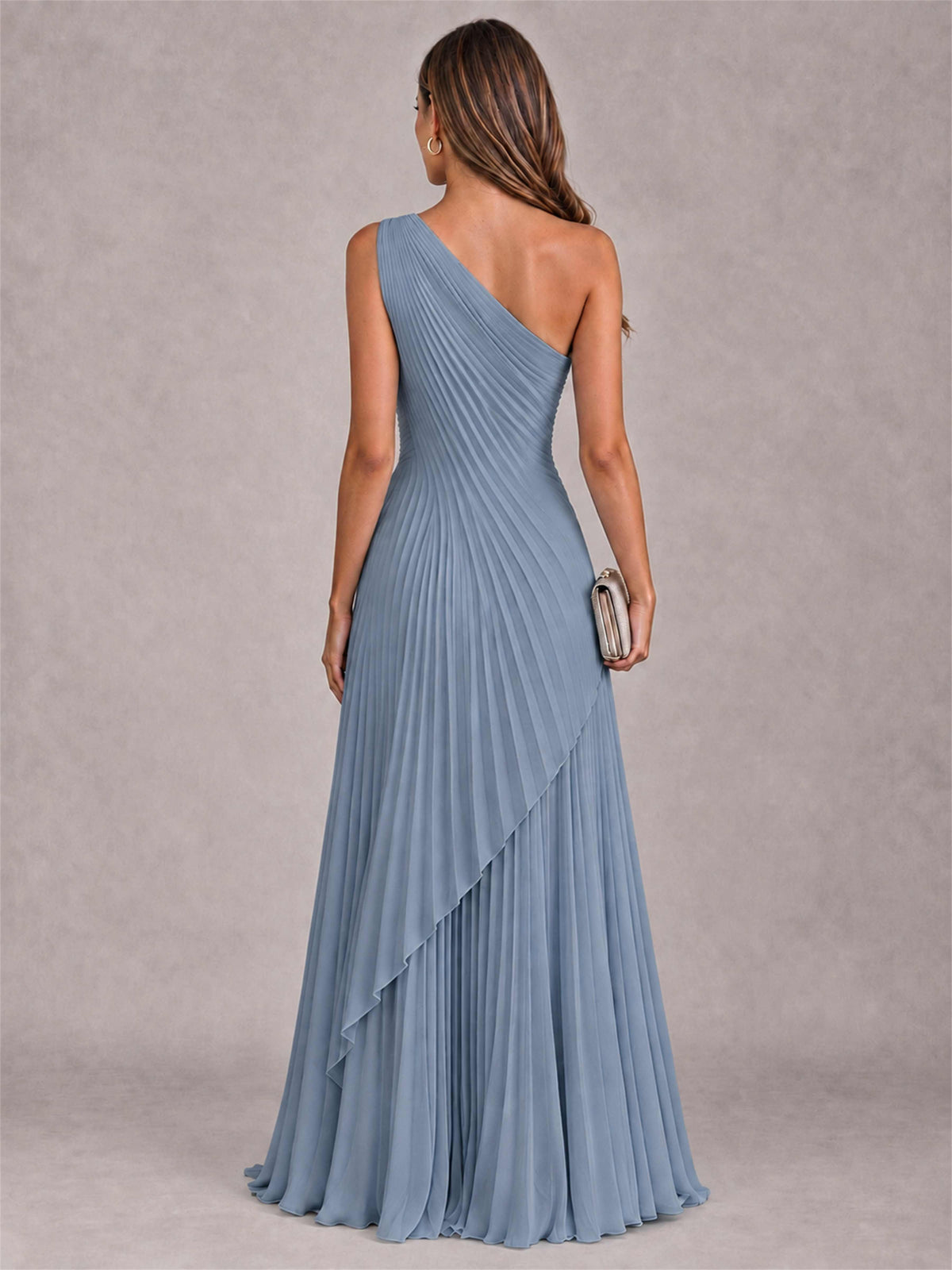Elegant One Shoulder Pleated Chiffon Formal Dress