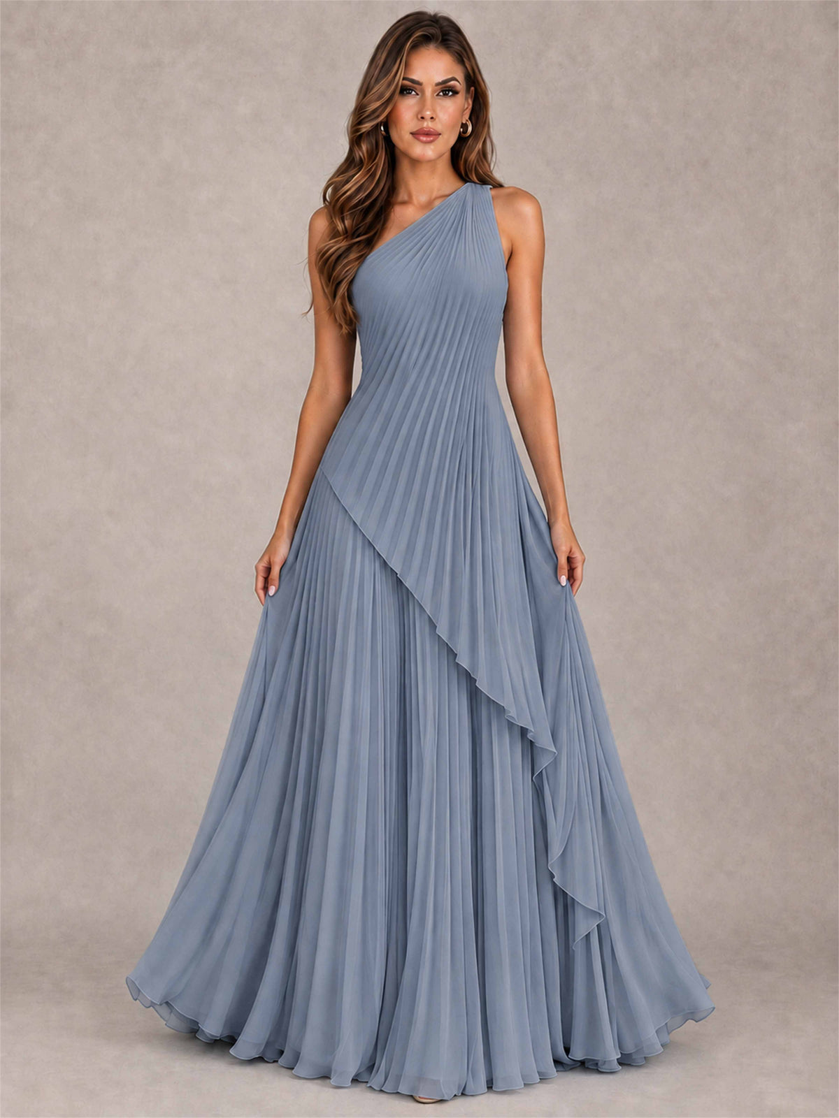 Elegant One Shoulder Pleated Chiffon Formal Dress