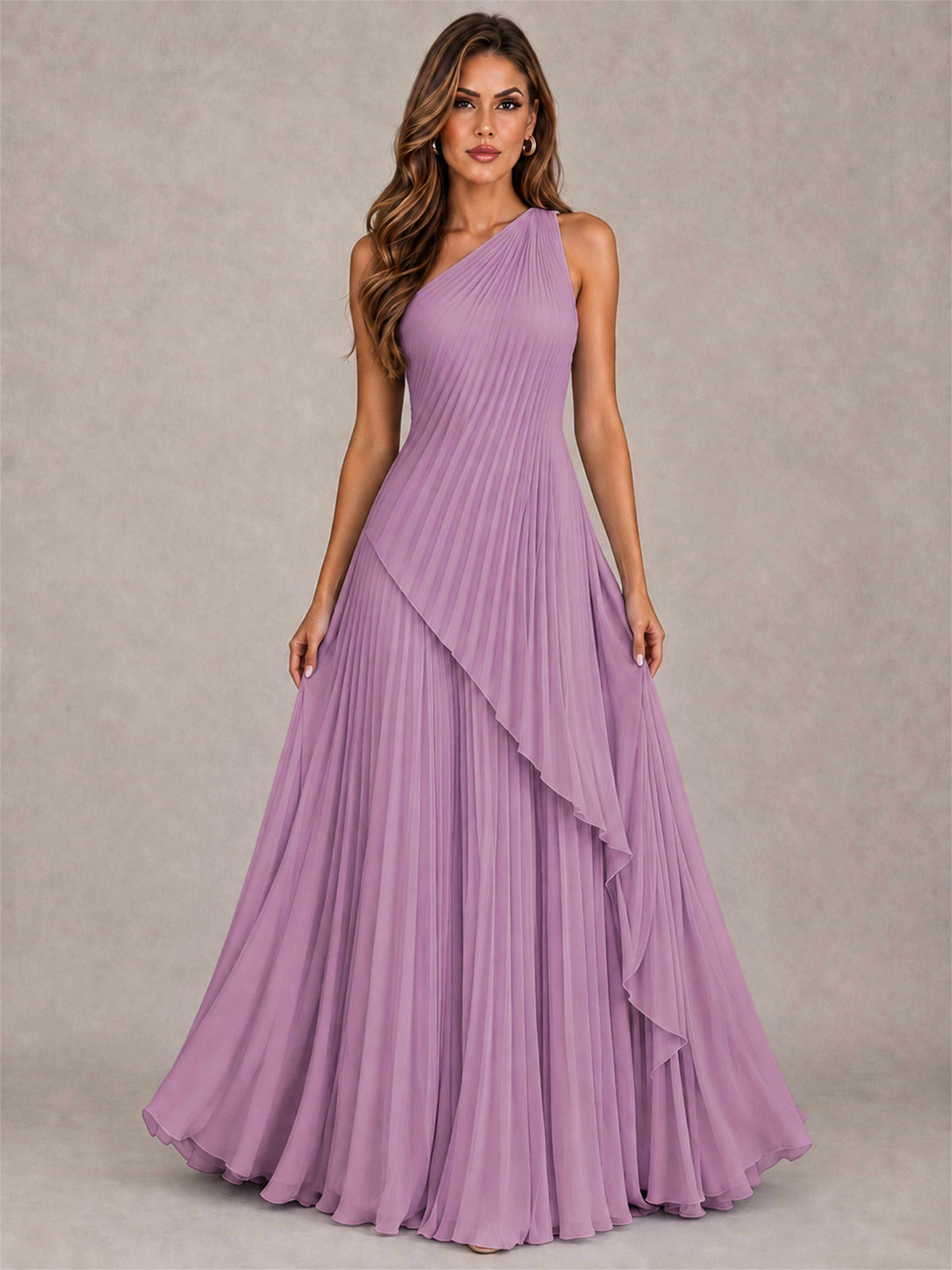Elegant One Shoulder Pleated Chiffon Formal Dress