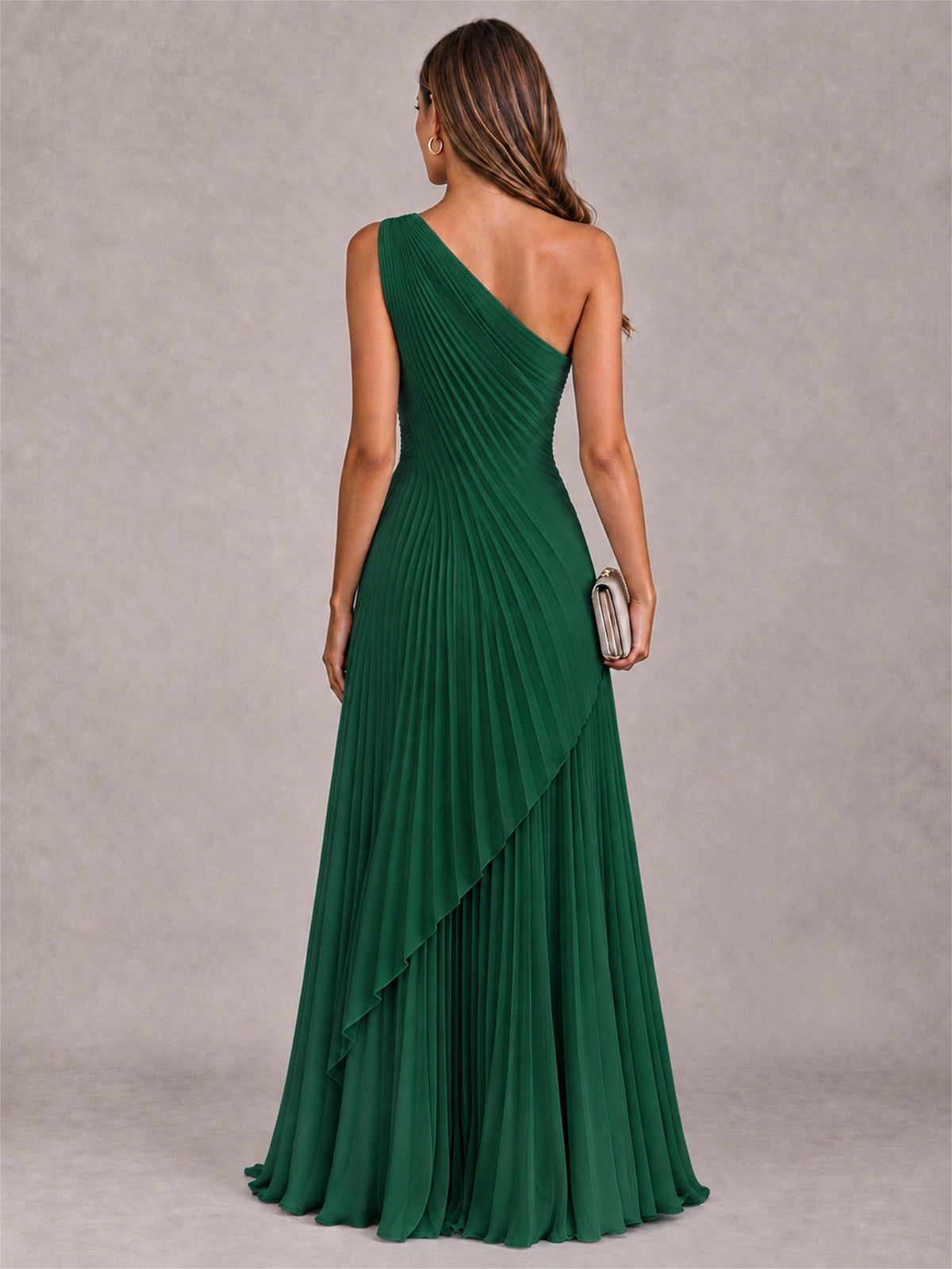 Elegant One Shoulder Pleated Chiffon Formal Dress