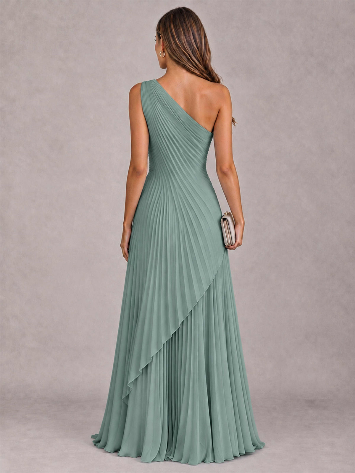 Elegant One Shoulder Pleated Chiffon Formal Dress