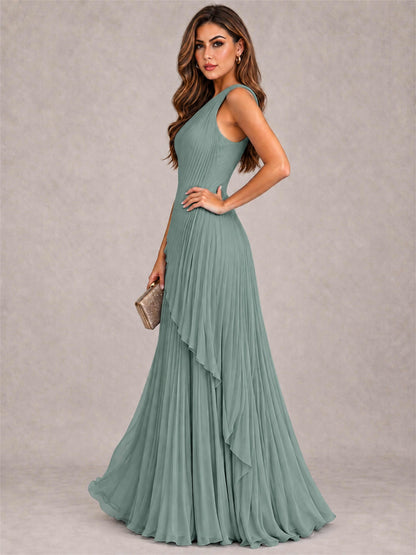 Elegant One Shoulder Pleated Chiffon Formal Dress