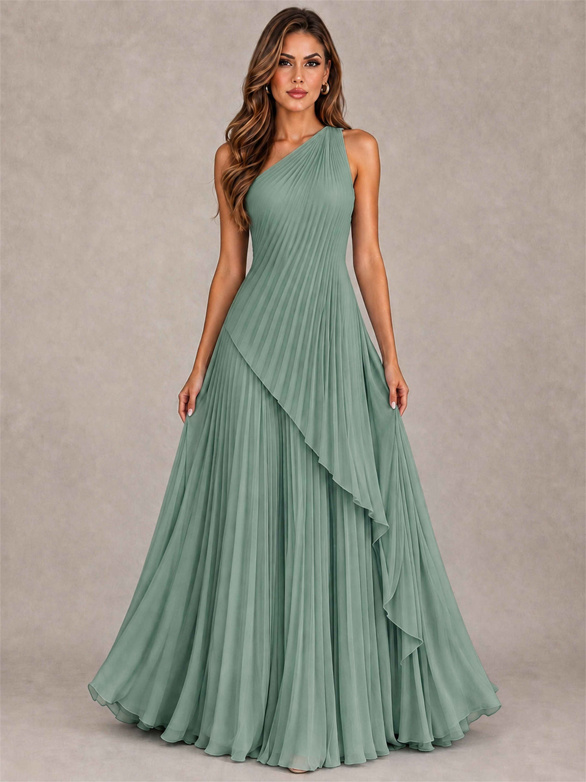 Elegant One Shoulder Pleated Chiffon Formal Dress