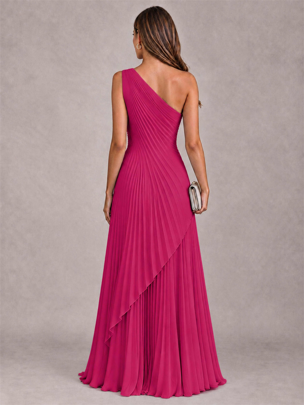 Elegant One Shoulder Pleated Chiffon Formal Dress