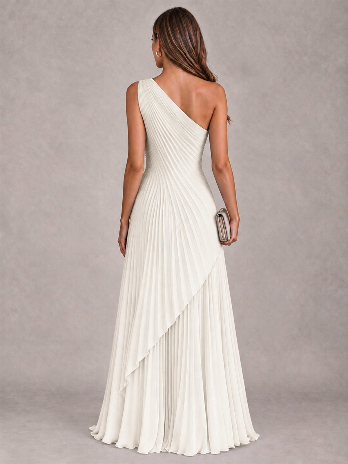 Elegant One Shoulder Pleated Chiffon Formal Dress
