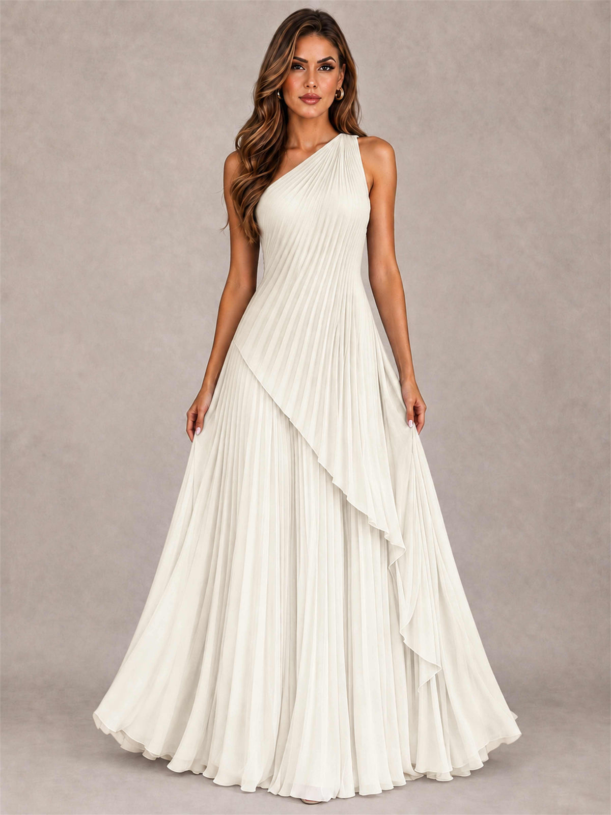 Elegant One Shoulder Pleated Chiffon Formal Dress