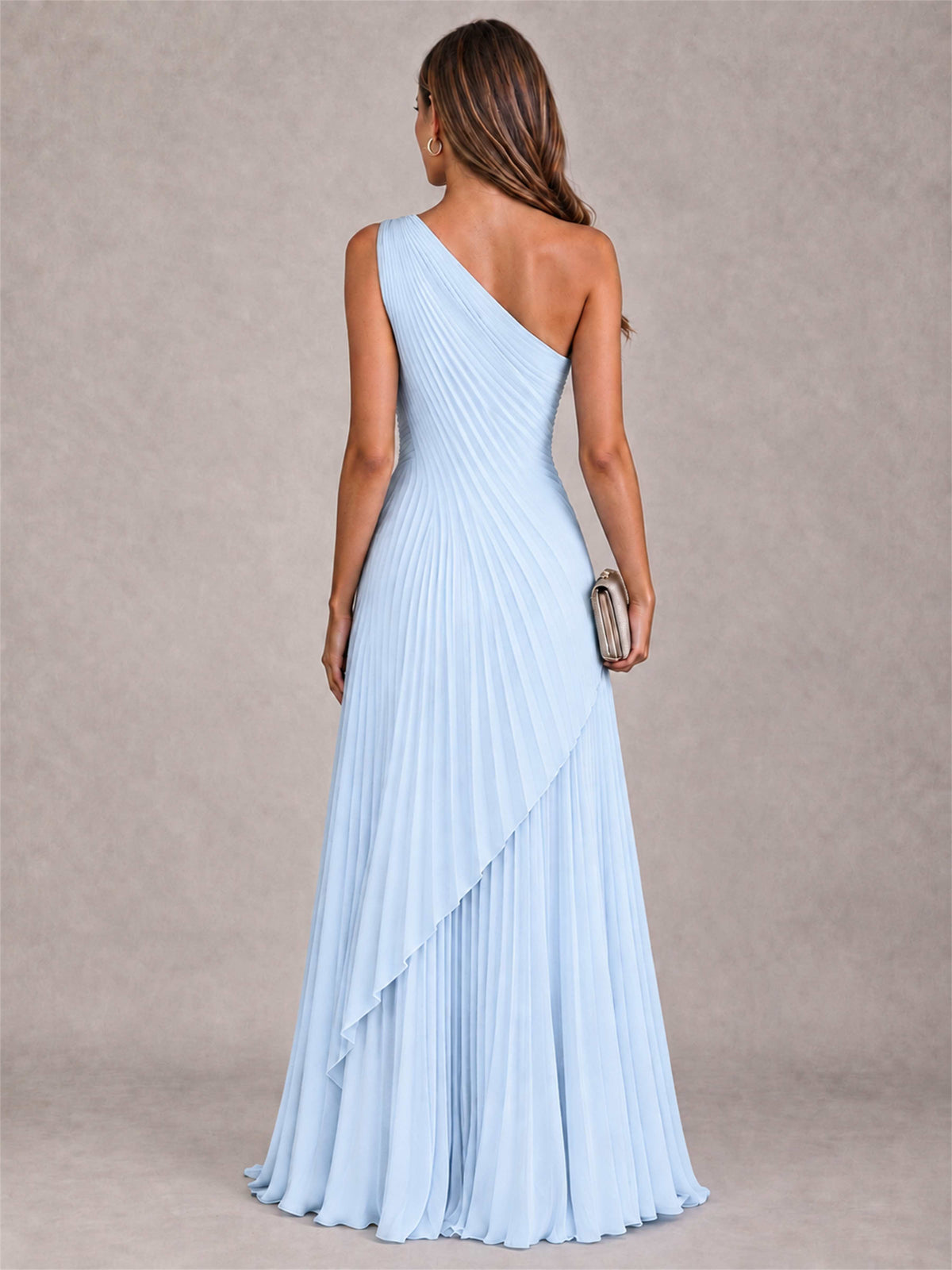 Elegant One Shoulder Pleated Chiffon Formal Dress