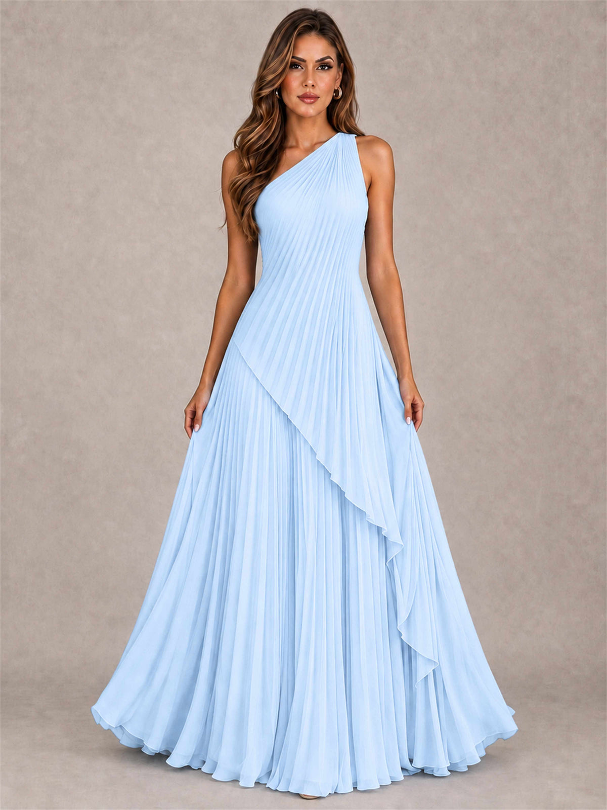 Elegant One Shoulder Pleated Chiffon Formal Dress
