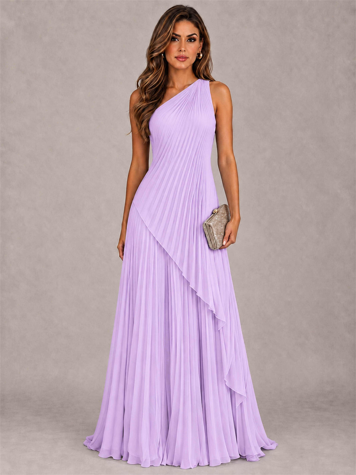 Elegant One Shoulder Pleated Chiffon Formal Dress