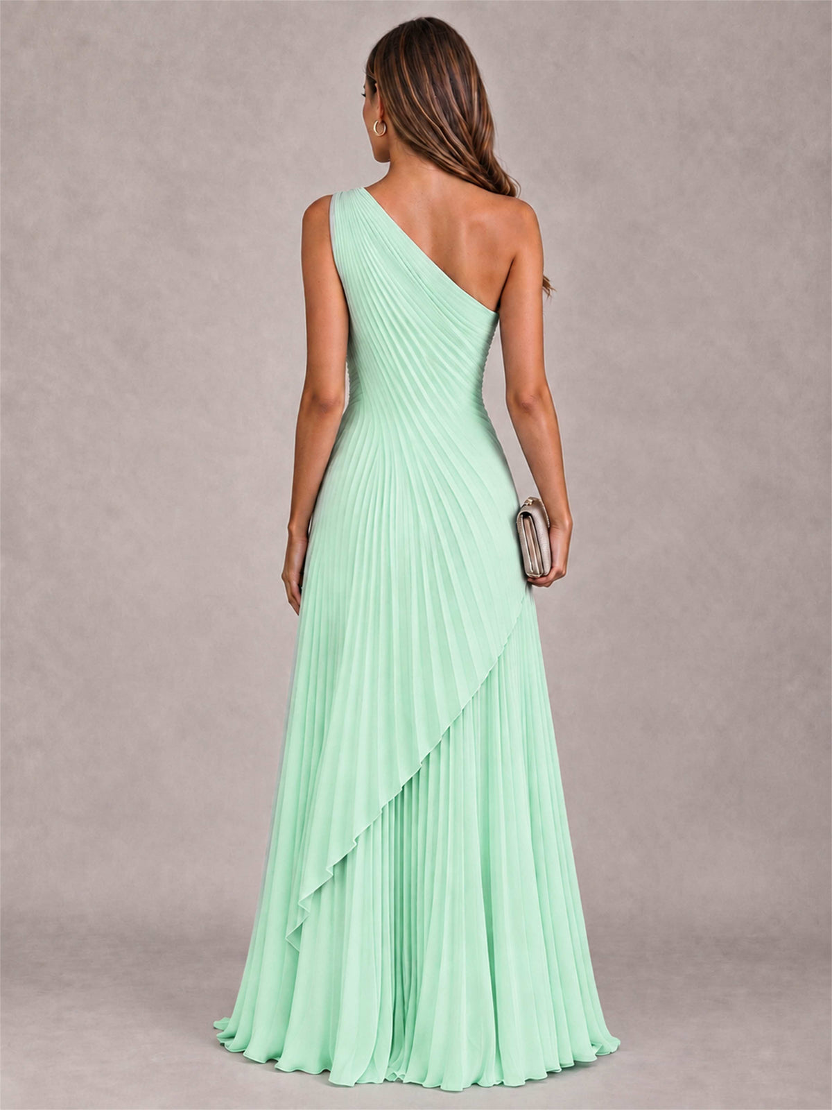 Elegant One Shoulder Pleated Chiffon Formal Dress