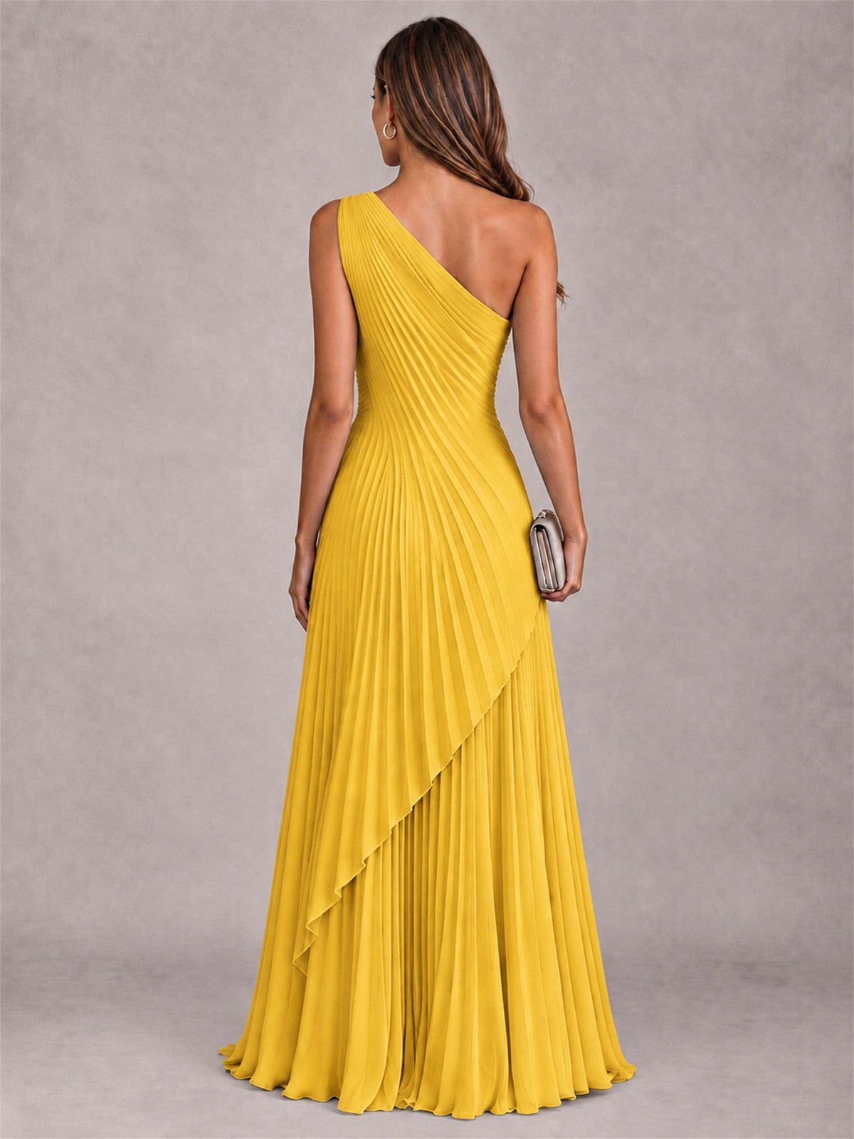 Elegant One Shoulder Pleated Chiffon Formal Dress