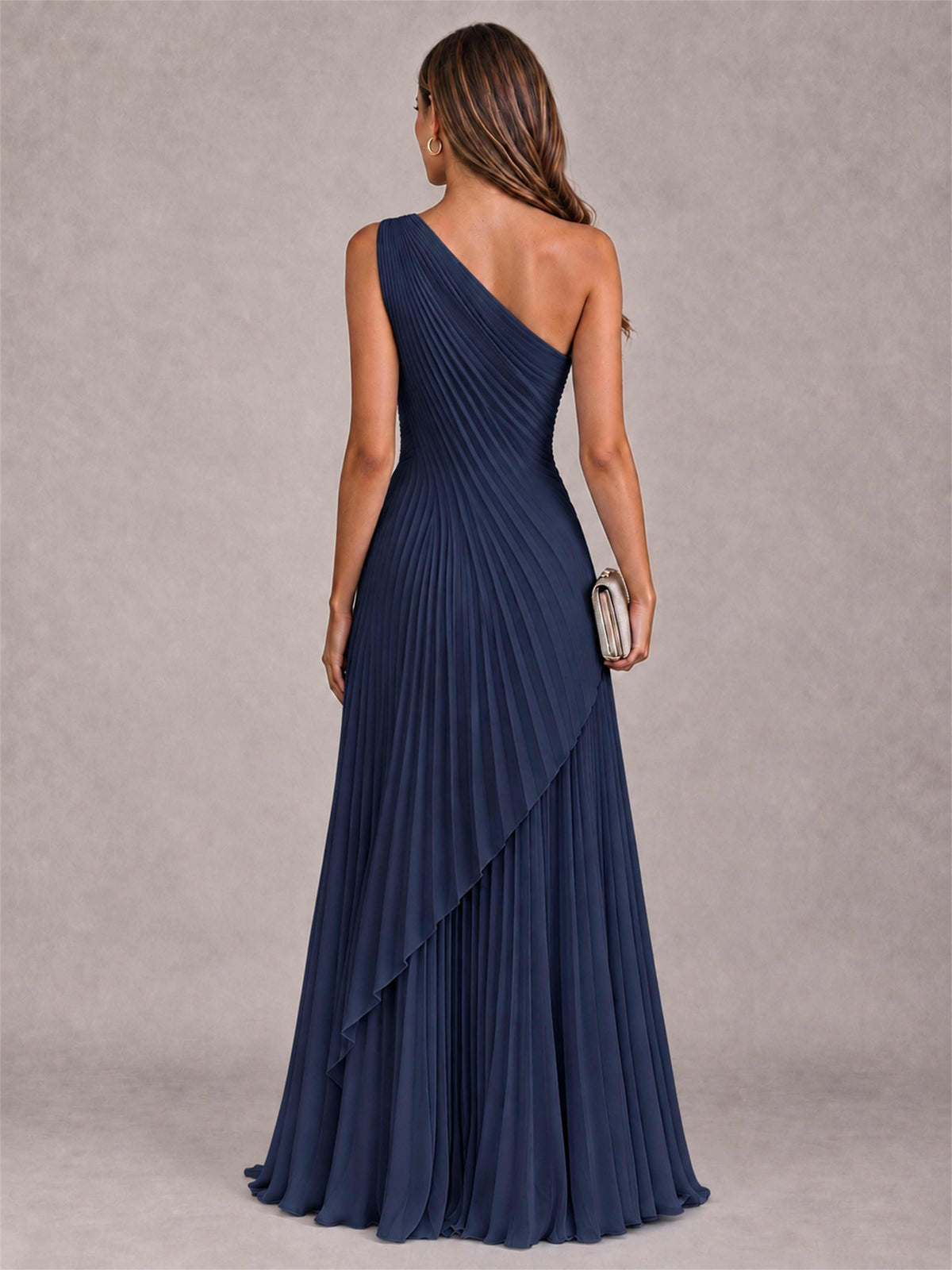 Elegant One Shoulder Pleated Chiffon Formal Dress