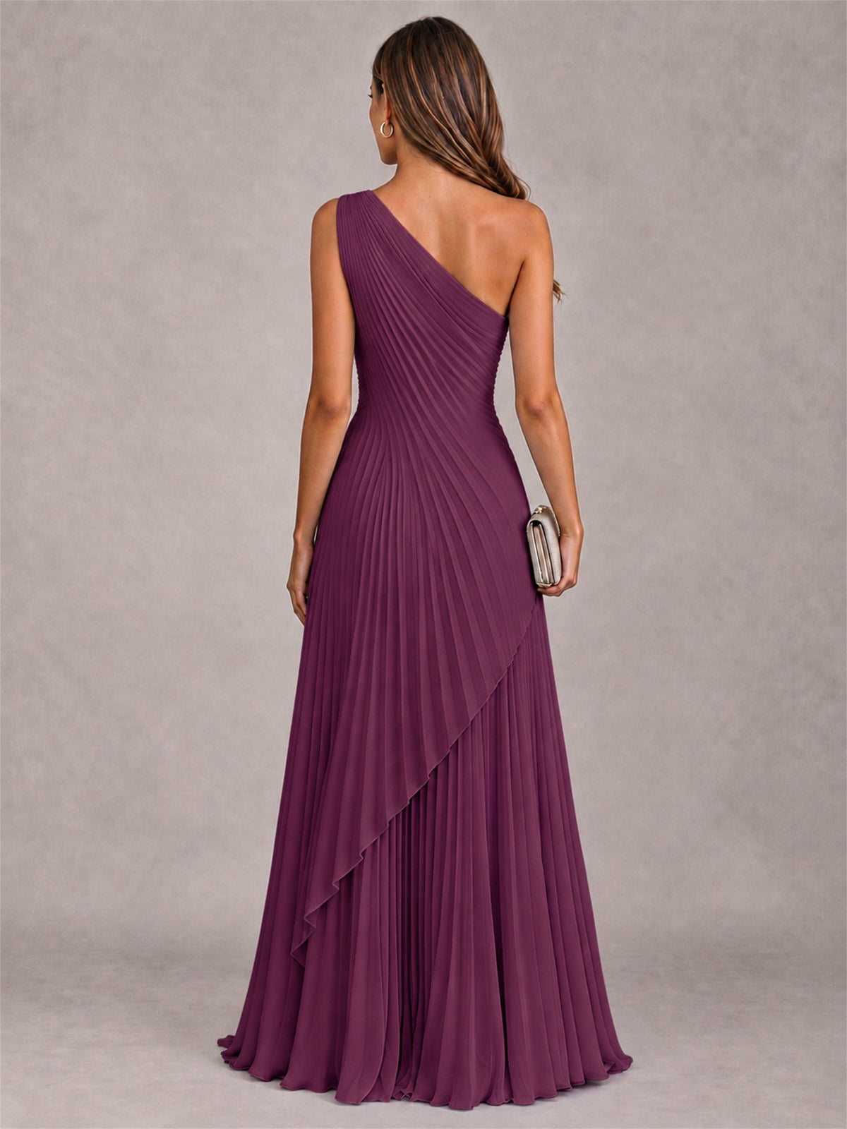 Elegant One Shoulder Pleated Chiffon Formal Dress