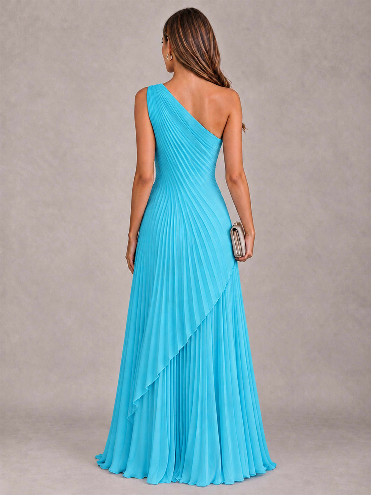 Elegant One Shoulder Pleated Chiffon Formal Dress